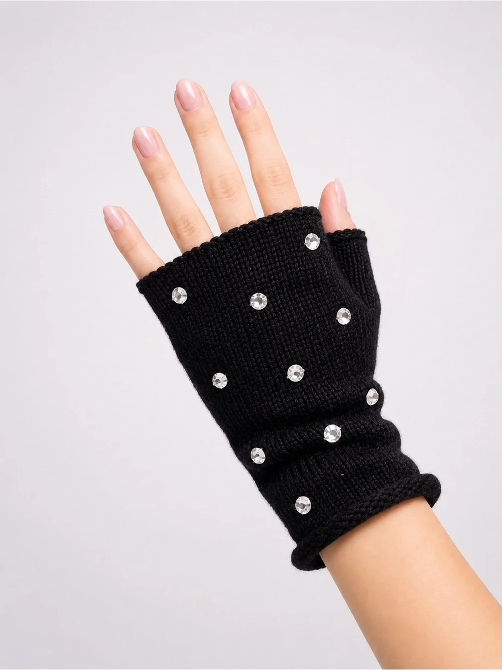 NWT Cozy Winter Set Bundle Rhinestone Fingerless Gloves & Knit Leg Warmers Y2K